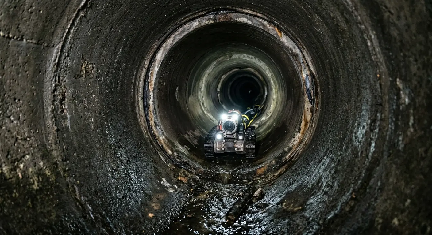 Robotic sewer camera inspecting pipe interior for Sewer Line Repair in St. Peters